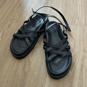 NWOB Liberté - Sorrento Sandal (Black Leather) - Size 38